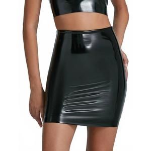 NEW COMMANDO women's faux patent leather mini skirt in black